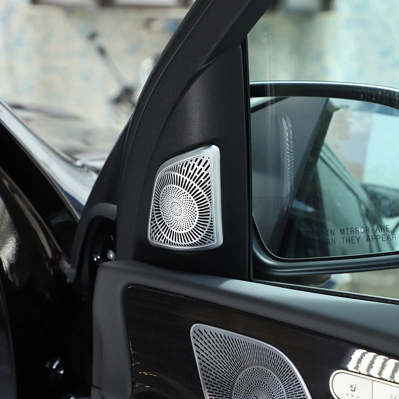 لمرسيدس بنز GLE GLS الفئة W167 V167 X167 2020-2022 باب السيارة A-عمود مكبر الصوت مكبر صوت غطاء تزيين ملصق #3