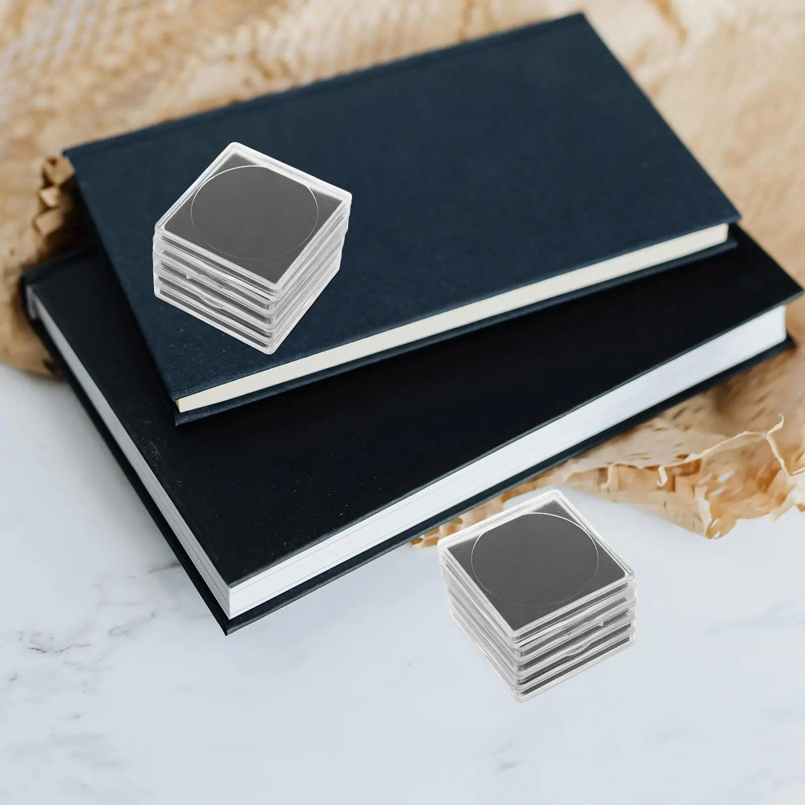 25pcs Collection Plastic StorageCompact Square Coin Holders Case Coin Holder Storage Box Collector Supplies Organizer Boxes