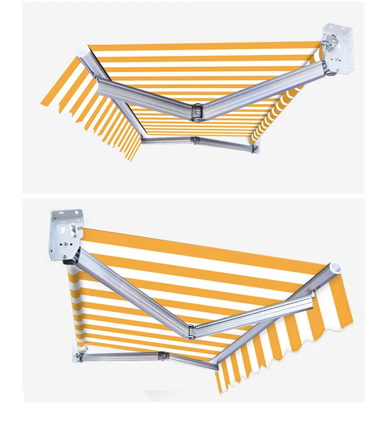 Awning retractable canopy hand-cranked outdoor sunshade canopy balcony eaves courtyard facade aluminum alloy canopy