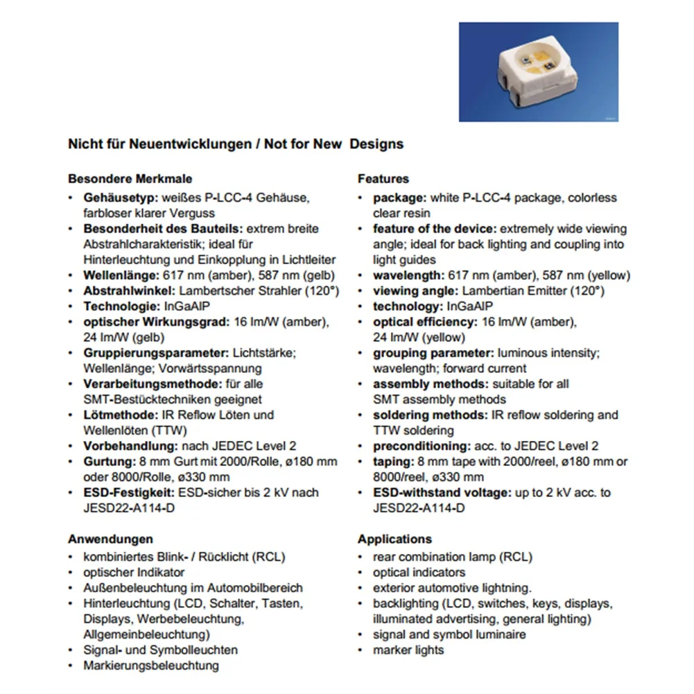 Продажи! 100 шт. 3528 Янтарный + Желтый PLCC-4 обратный полюс, 617 Нм + 587 Нм, 50 мА 2 В 0,1 Вт двухцветные светодиодные лампы SMD световые бусины LAYT67B