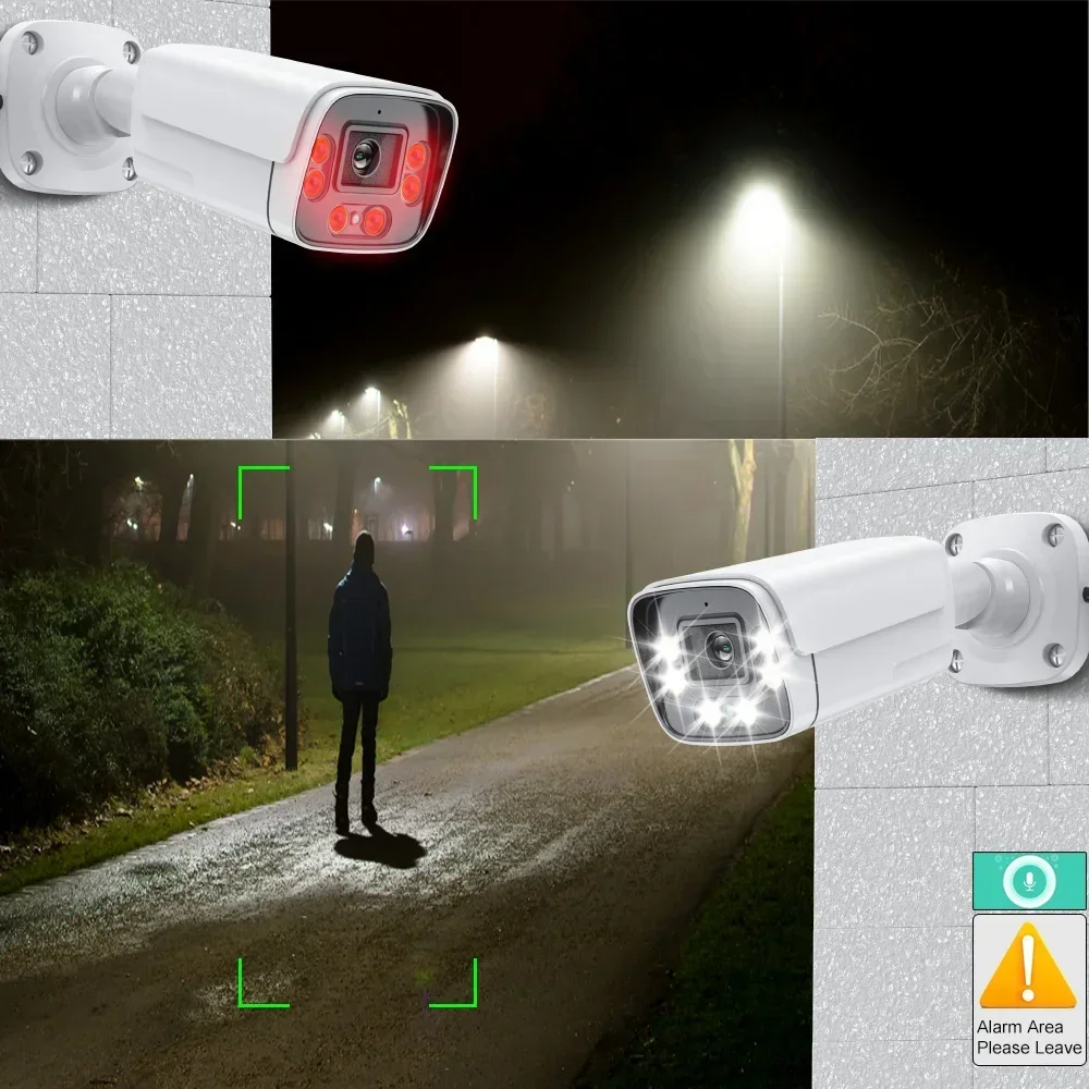 New 4K 8MP IP Camera Audio Outdoor POE H.265 Onvif Metal Bullet CCTV Home 5MP Color Night Vision Security Camera