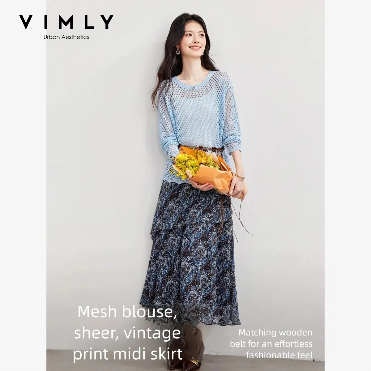 VIMLY レディース ツーピースセット 2026 秋ファッ - Midi Skirt Floral のレビューと価格