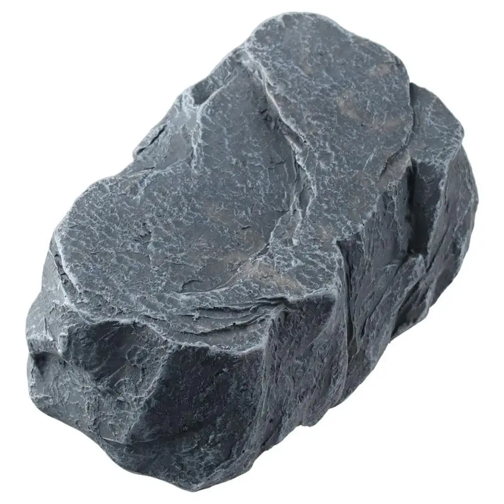 תיבת אחסון מפתחות חום בצורת אבן עם סוללה מזויפת מרצועת רזין, תיבת אבטחה לתרופות בפנים