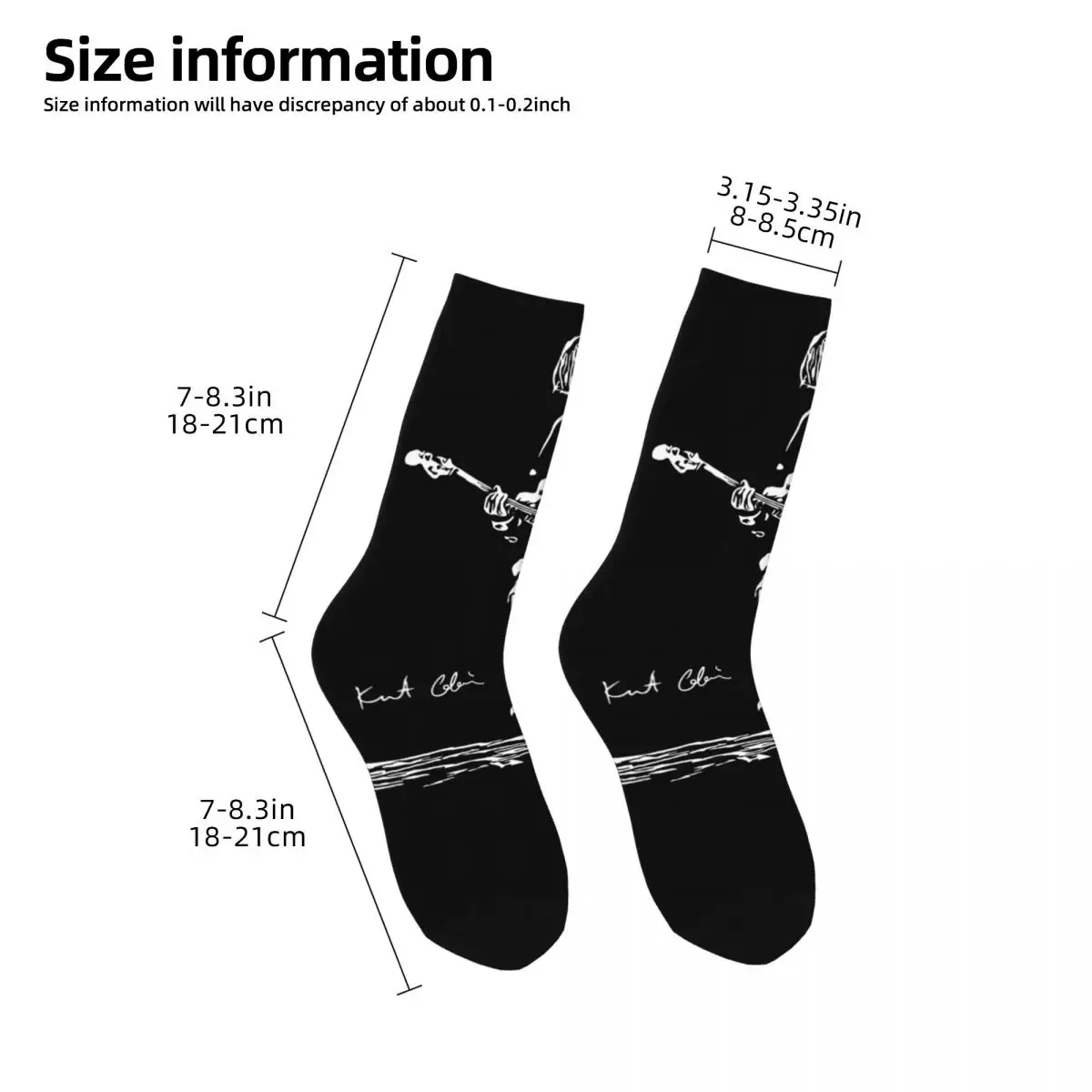 Kurt Cobain Guitar Socks Men's Women's Casual Socks Novelty Spring Summer Autumn Winter Middle Tube Socks Gift