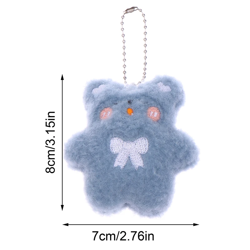 1Pc Cartoon Bear Squeak Keychain Pendant Cute Plush Doll Toy Soft Stuffed Bag Charms Decorations For Couple Friends Gift