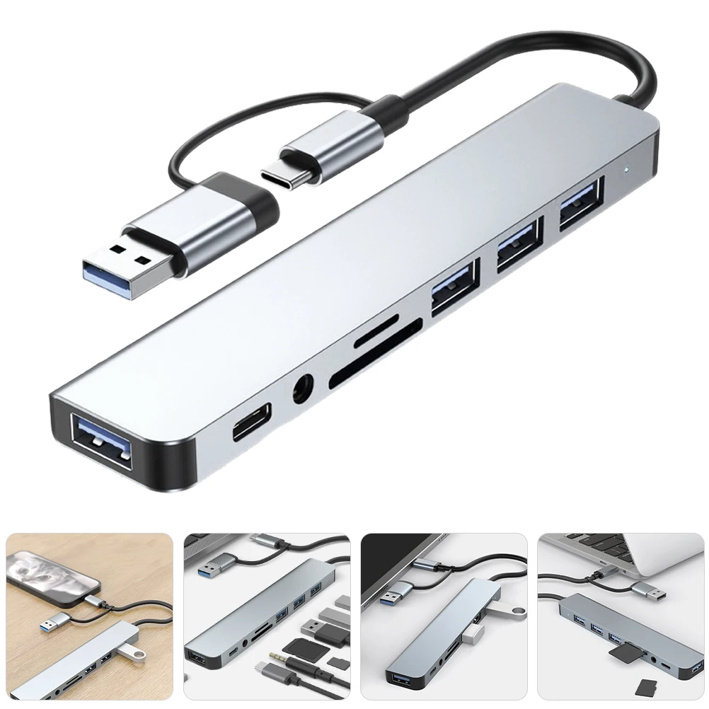 

Multi-Port Hub Type C 3.0 Fast Data Transfer Compact For Laptop Usb Expander Splitter Adapter Multiple Usb Ports Connector For