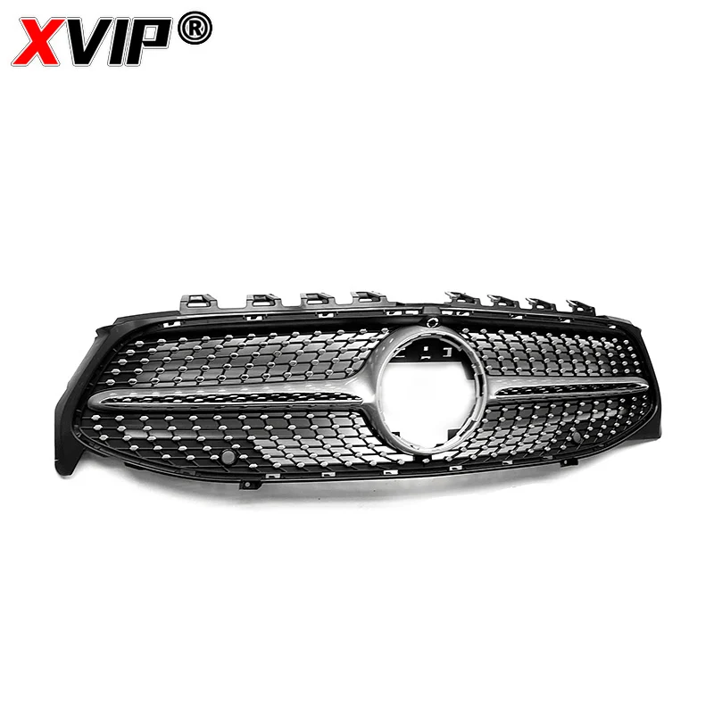 XVIP W118 GT Grille, Black Silver Front Bumper Panamericana Grill for Mercedes CLA Class 20-23 C118 Coupe, X118 Shooting Brake