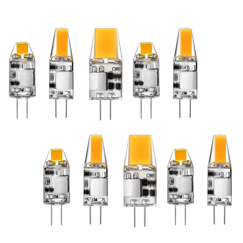 

10pcs G4 LED Lamp 2W 3W 5W AC/DC12V Crystal Sapphire Lamp LED COB Chandelier LED Light Source Silicone Bulb Home Lighting