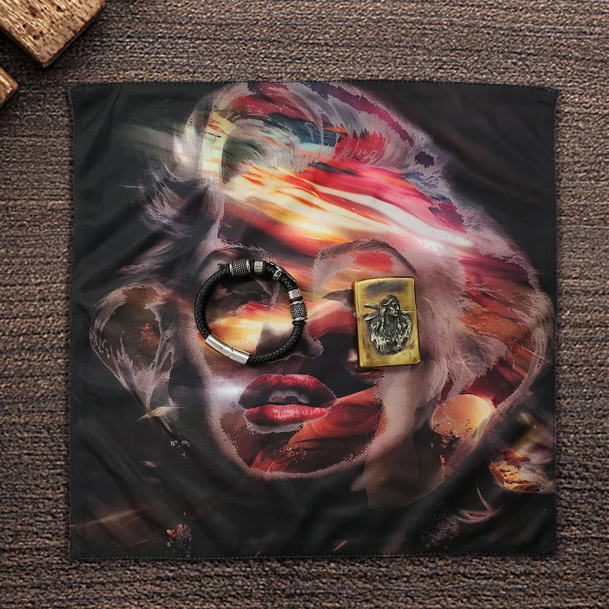 

EDC Hank Men's Decoration Outdoors Knife Beads Storage Square Handkerchief Men's Gift Fashion Beauty Pattern