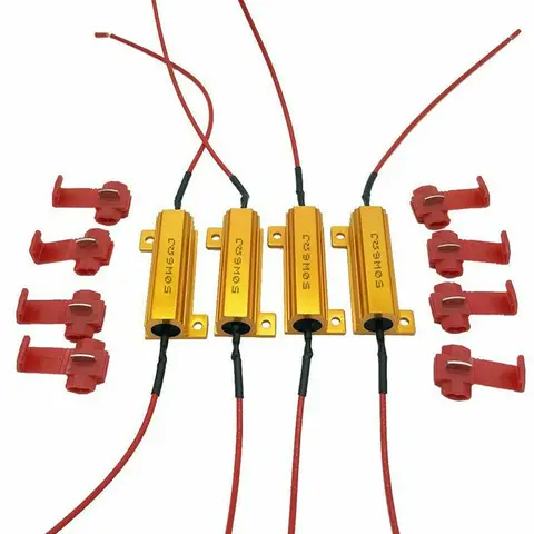 4Pcs LED Indicator Ballast Flash Rate Relay Turn Signal Bulbs 50W 6 Ohm Load Resistor