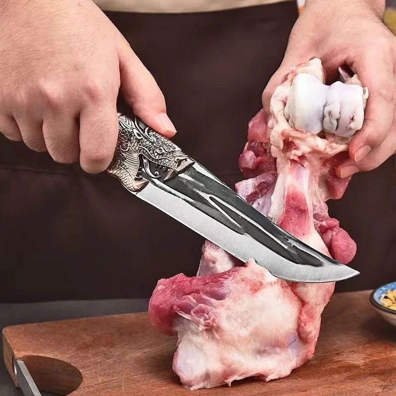 Stainless Steel Boning Knife Forged Kitchen Knife Meat Cleaver Butcher Knife Plastic Handle Utility Knives Cooking Tools