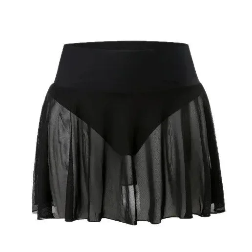 Sexy, atmungsaktiver, einfarbiger Strandrock, vertuscht, Netz-Bikini, kurzer Rock für Damen, bequem, leicht, Strandmode