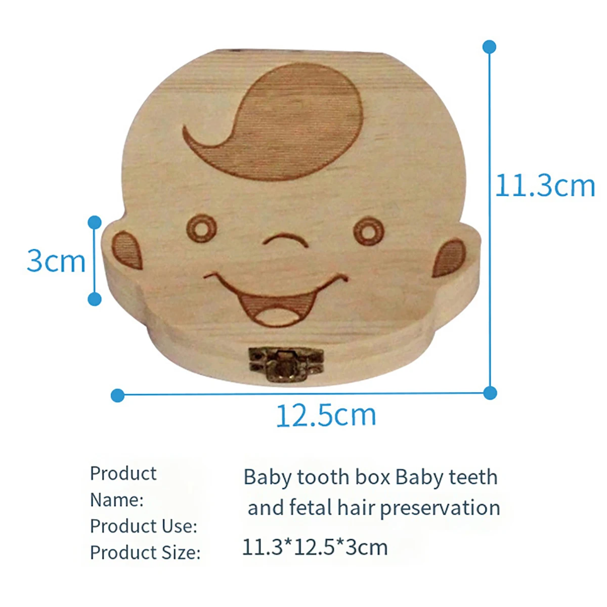 Wooden baby tooth box Fetal hair baby tooth storage box Baby souvenir collection fetal hair tooth box