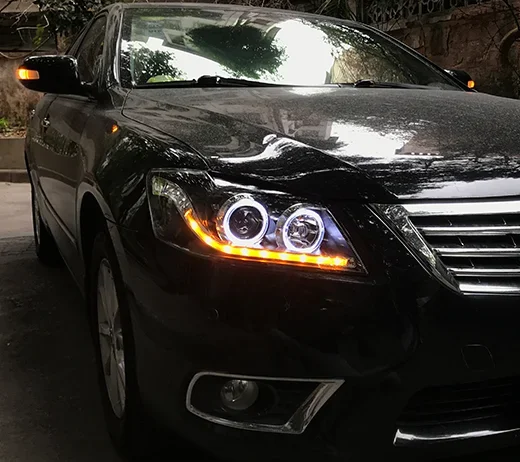 

AirowBlack Housing LED HeadLights Headlamps Front Light For Camry 2009-2012 LF