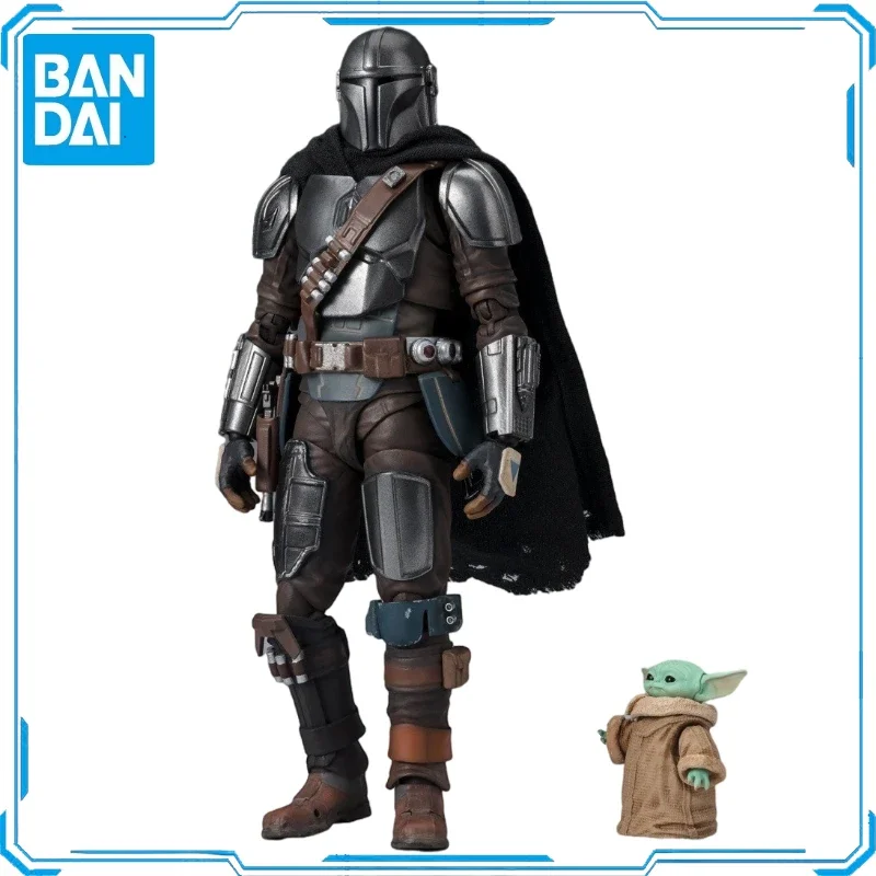 In Stock Original Bandai SHF The Mandalorian Grogu Star Wars Action Figures AnimationToys Gifts Model Collector Anime Hobby