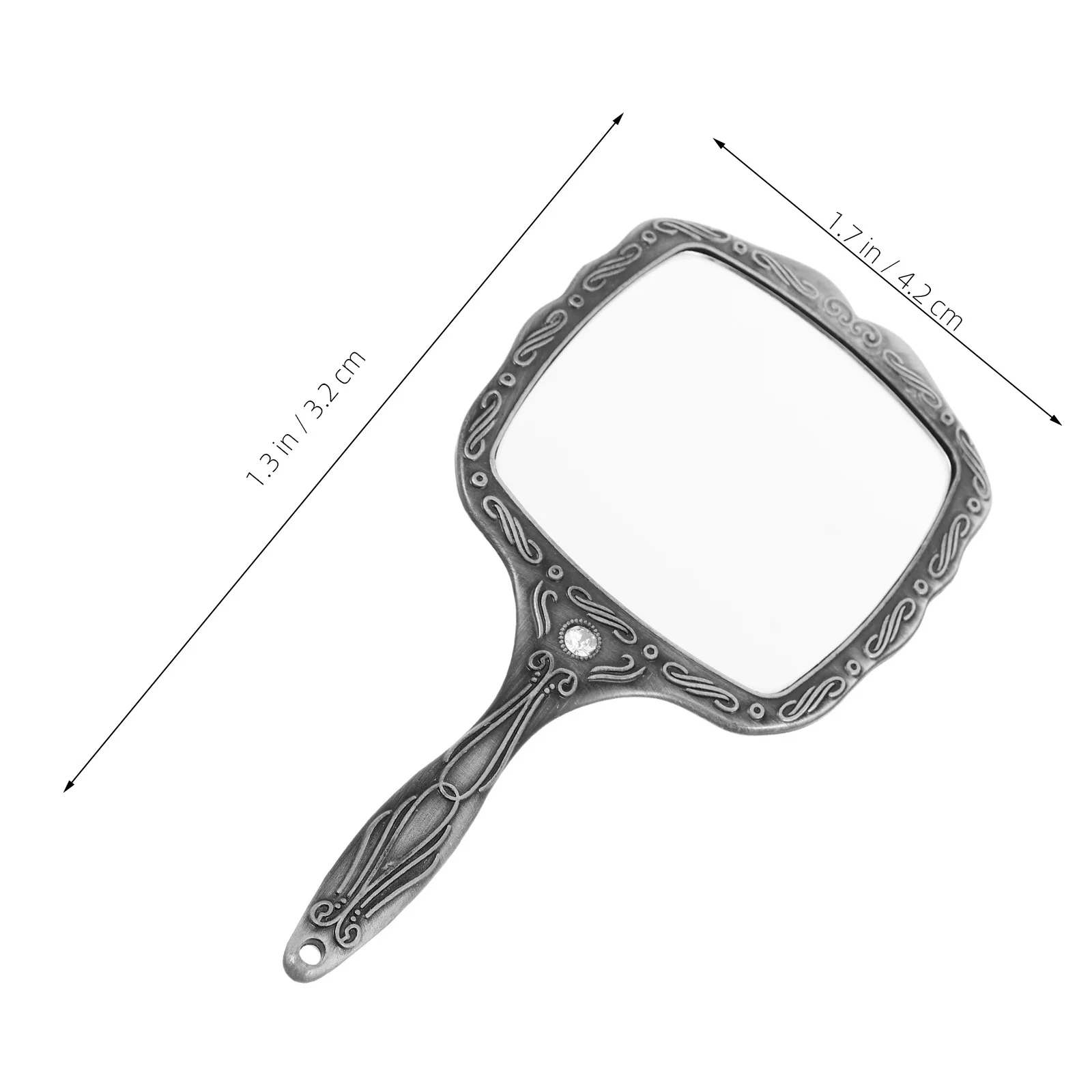 Vintage Handheld Makeup Portable Compact Mirror Durable Metal Frame For Travel Women Pocket Vanity Mirror Retro Style