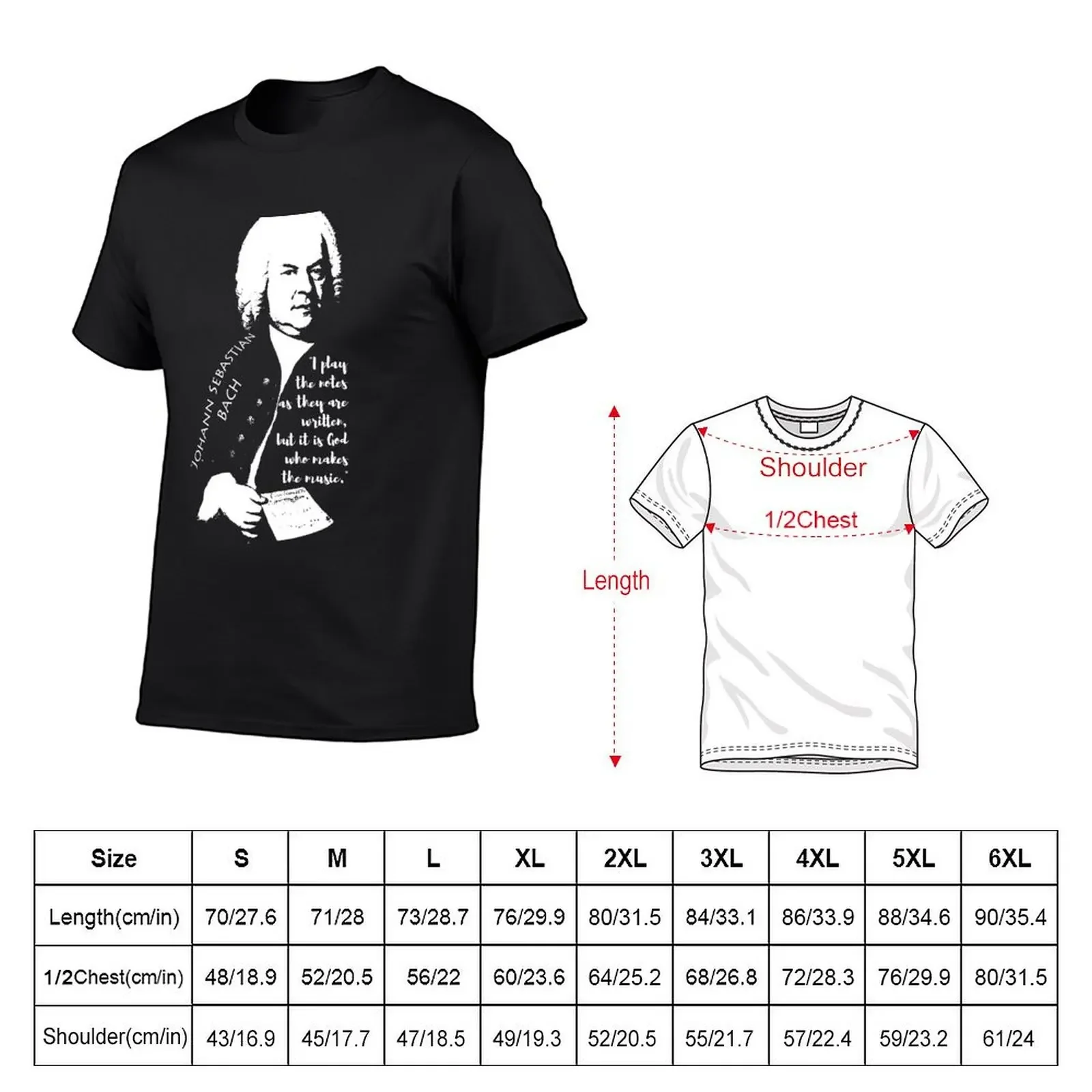 Johann Sebastian Bach T-Shirt man clothes graphic t shirt vintage sports fans mens t shirt graphic