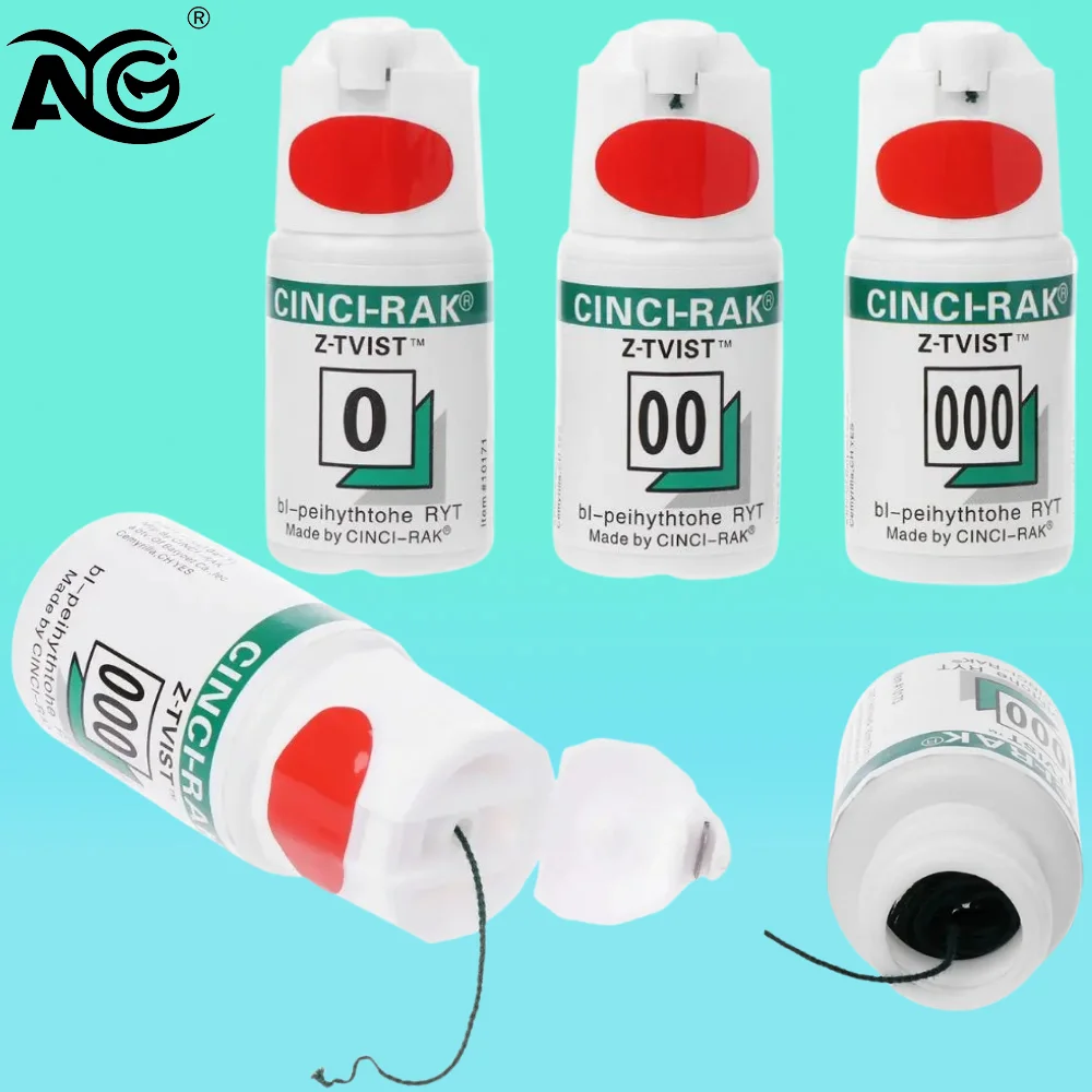 

Стоматологический нитьевой шовный материал AG: одноразовый ретракционный шнур для десны, вязаный хлопковый, 1 флакон, размер 0 # 00 # 000 #