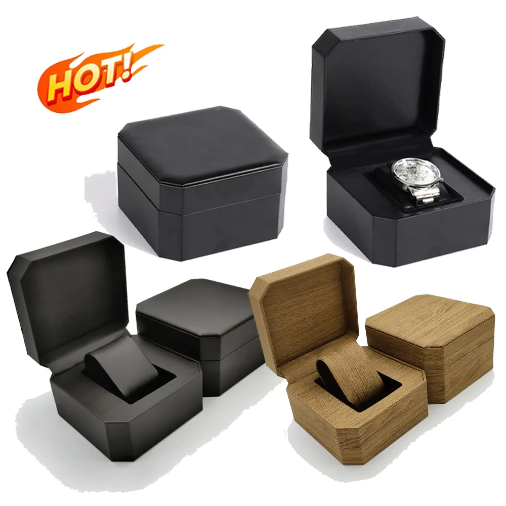 1-2PCS PU Leather Watch Storage Box Single Watch Display Case Wristwatch Holder Travel Jewelry Watch Organizer with Pillow Gift
