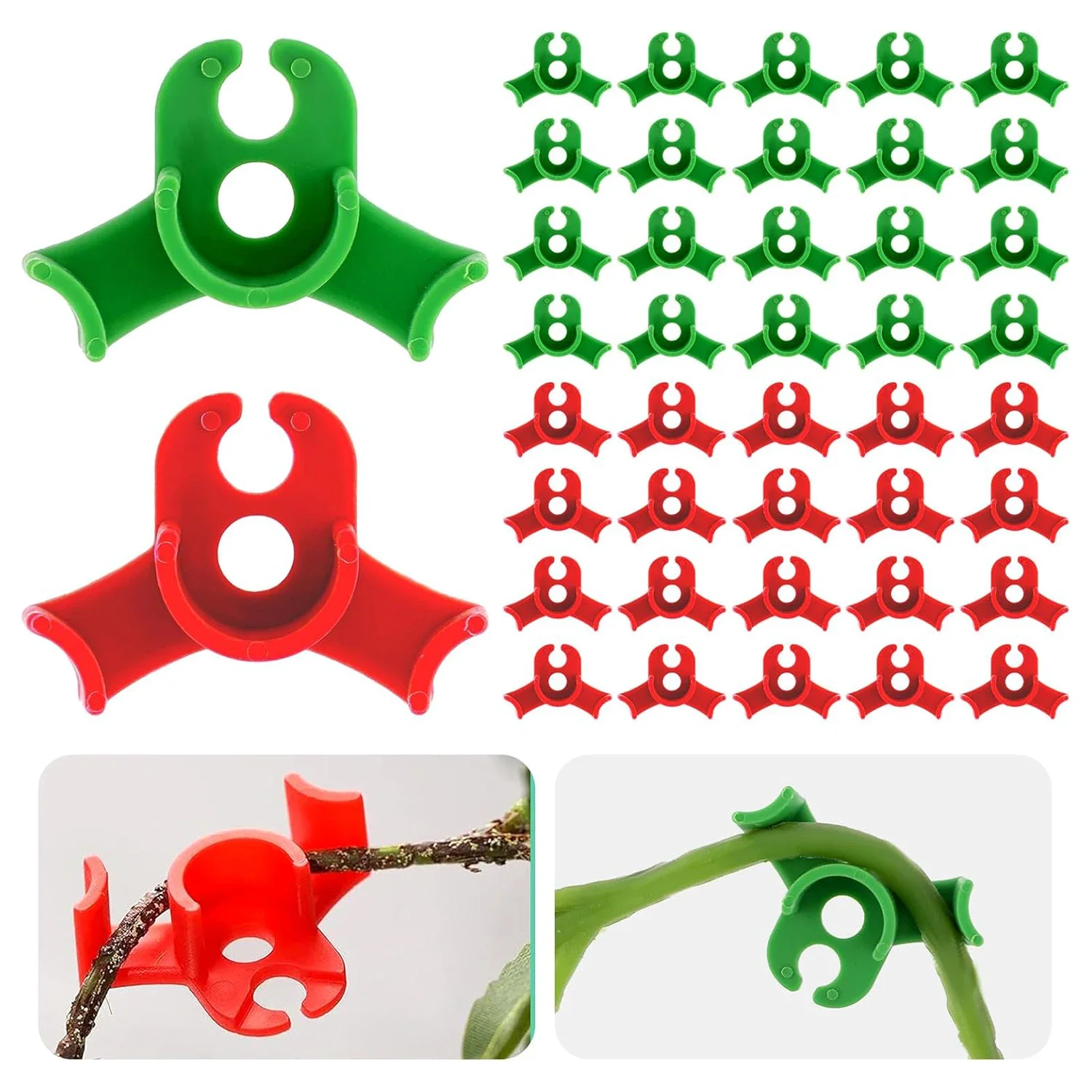 

120Pcs Plant Clips 90° Adjustable Branches Bender Training Clips for Garden Vegetables Plant Growth Bender Control Support Clam