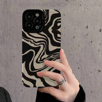NEW Zebra Stripe Wrinkle Phone Case For iPhone 13 12 11 14 15 Pro Max Mini 8 7 16 Plus SE X XS XR Silicone Shockproof Full Cover
