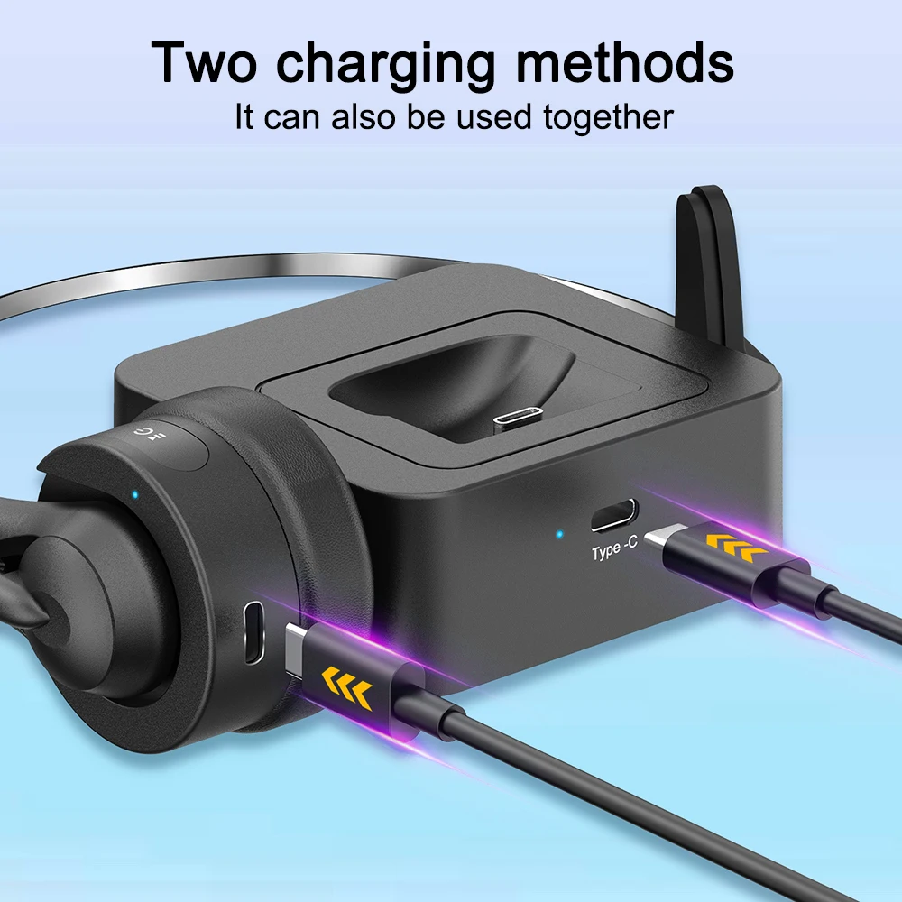 충전 스테이션이 있는 무선 헤드폰 270 °   회전식 전화 콜센터 헤드셋 단일 이어폰