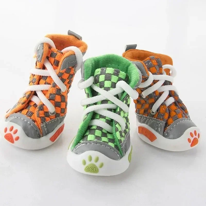 Dog  Teddy Bears Soft Sole Shoes Small Dog Puppy Anti Drop Breathable Shoes Set of 4 Summer Pet  Dogs Shoes