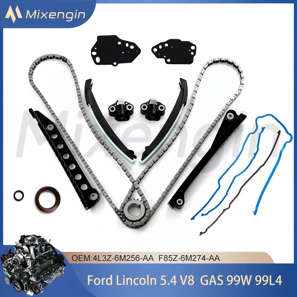 Engine Timing Chain Kit With Gasket Set For 2003-2014 5.4 V8 99L4 Ford F-150 F-250 F-350 Lincoln Navigator MARK LT 4L3Z-6M256-AA