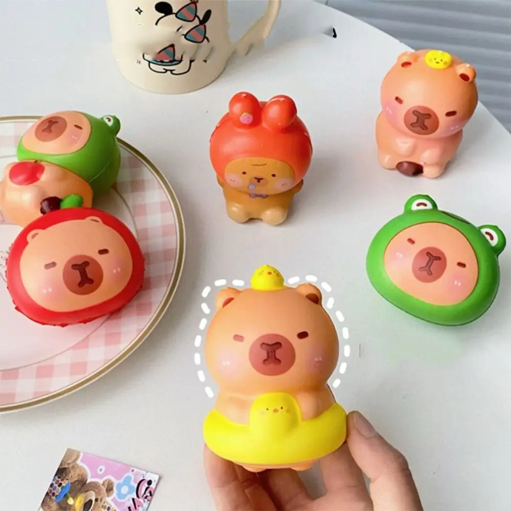 Cute Sensory Toy Capybara Squeeze Toy PU Slow Rebounce Cartoon Fidget Toy 3D Fidget Toy Pinch Decompression Toy Funny Toys