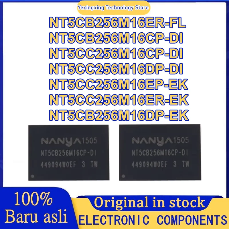 5 Buah NT5CB256M16ER-FL NT5CB256M16CP-DI NT5CB256M16DP-EK NT5CC256M16CP-DI NT5CC256M16DP-DI NT5CC256M16EP-EK NT5CC256M16ER-EK Baru