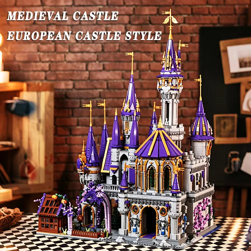 8510PCS Magic Castle Building Blocks Desktop Ornament High Difficulty Assembly Architecture Brick Educational Toy Halloween Gift