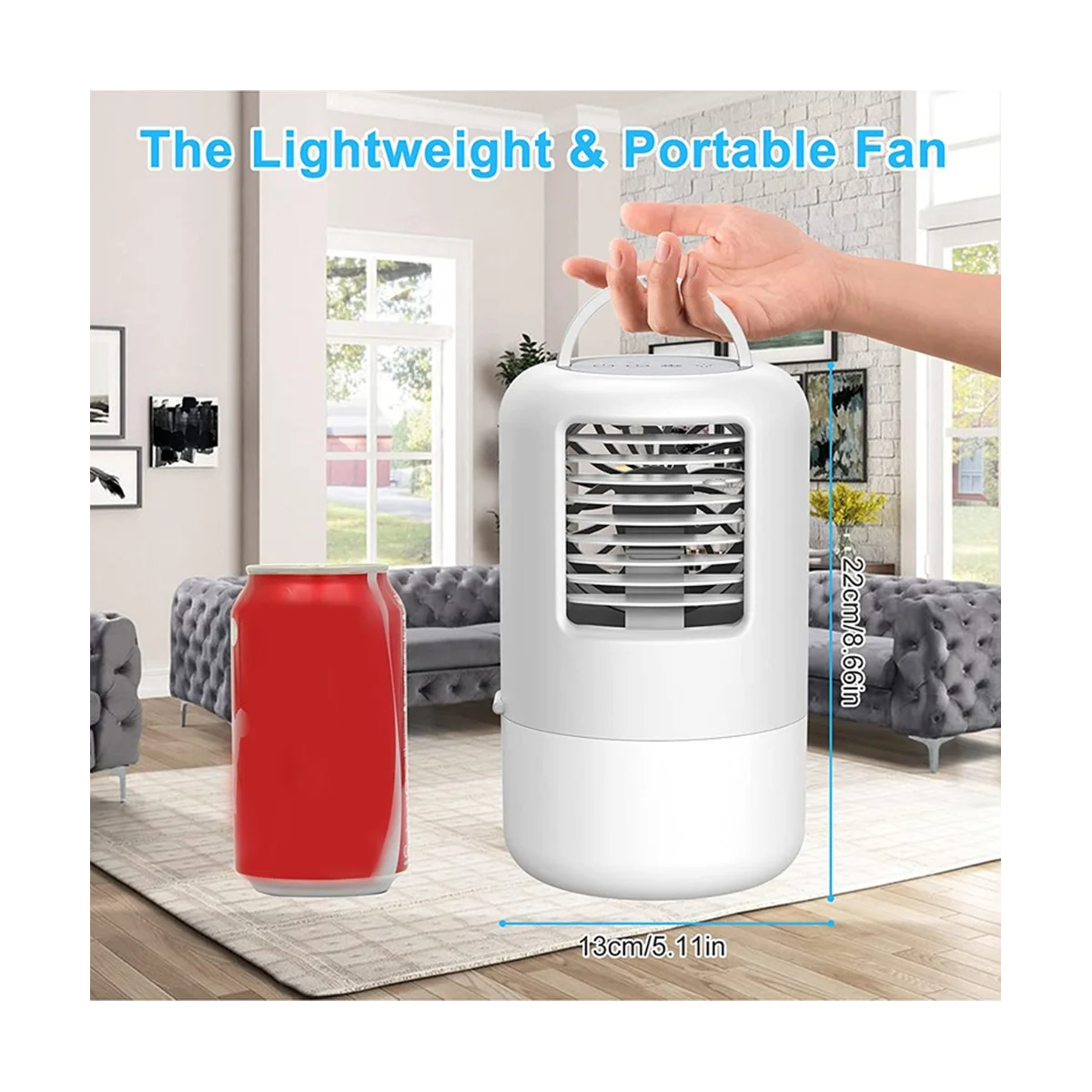 

Desktop Fan Desktop Air Conditioning Fan Mini Portable Rechargeable Office Household Colorful Ambient Light