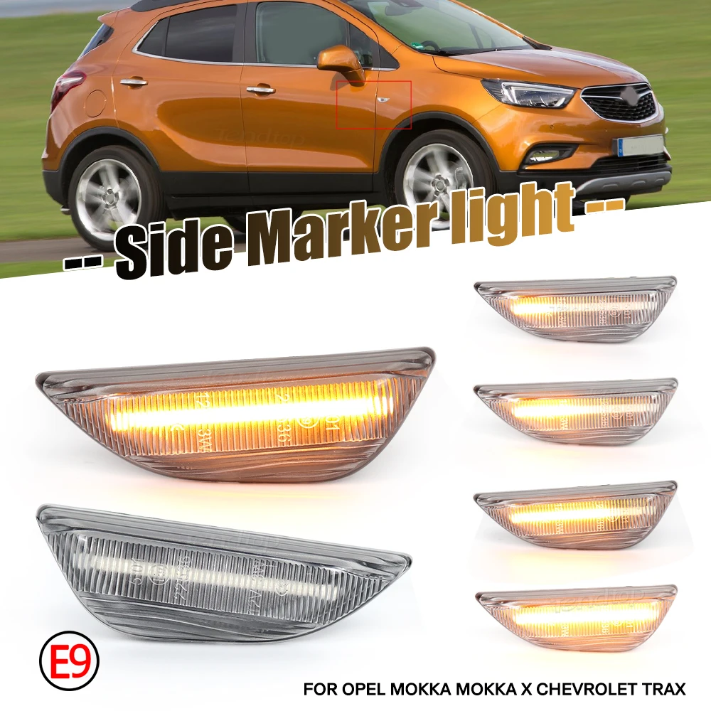 Dynamic LED Side Marker Light Turn Signal Lamp For Opel Mokka X 2012-2020 For Chevrolet Trax Buick Encore Side Repeater Lamp