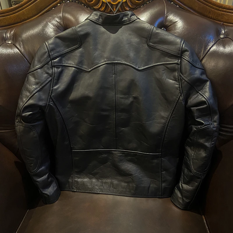 Venom Imported Calf Leather Men's Leather Jacket Fashionable Motorcycle Retro Fit Autumn Handsome Free Shipping