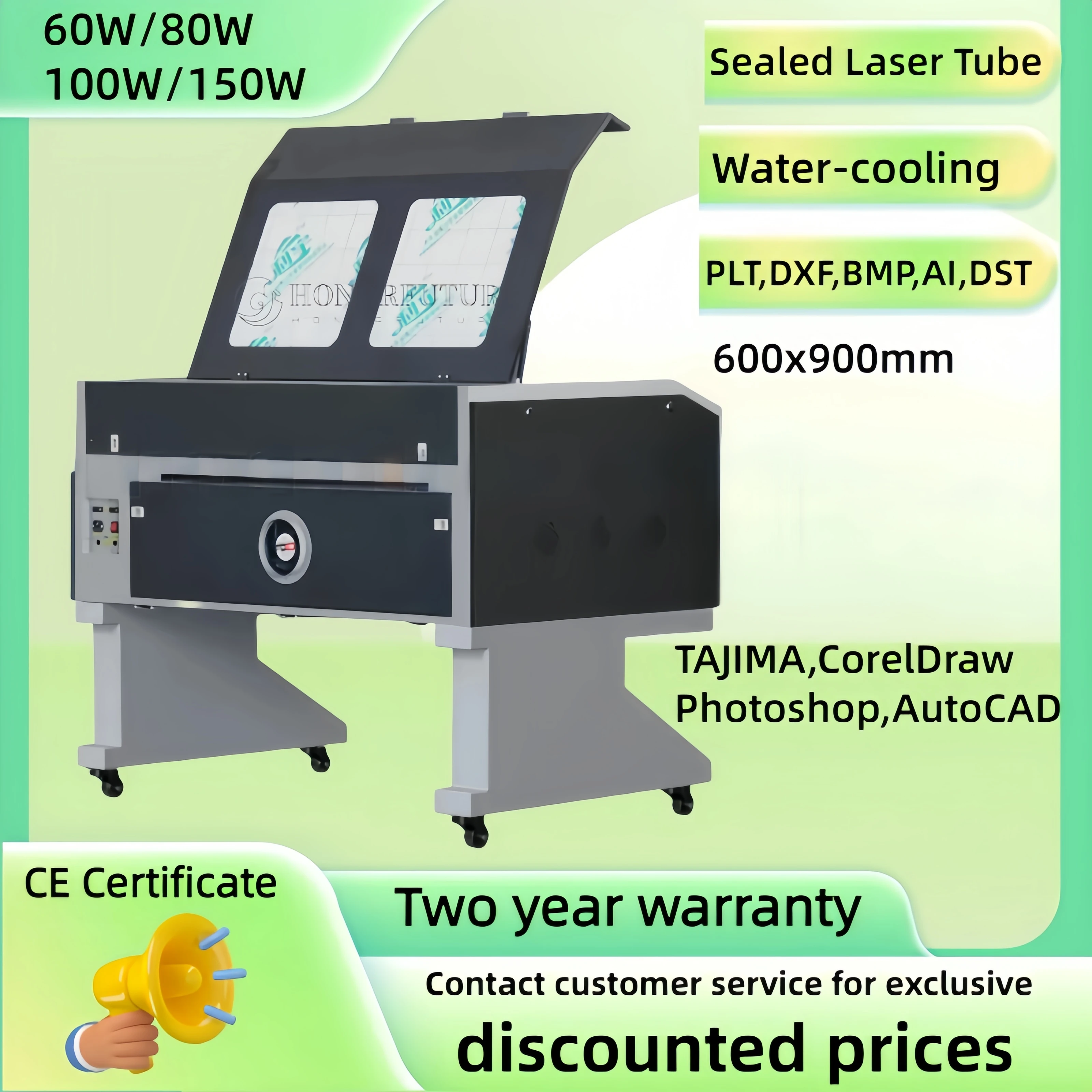 High Cost-effectiveness 9060 Acrylic Laser Cutting Machine 50-180W Co2 Laser Wood Mdf Fabric Cloth Leather Non-mental