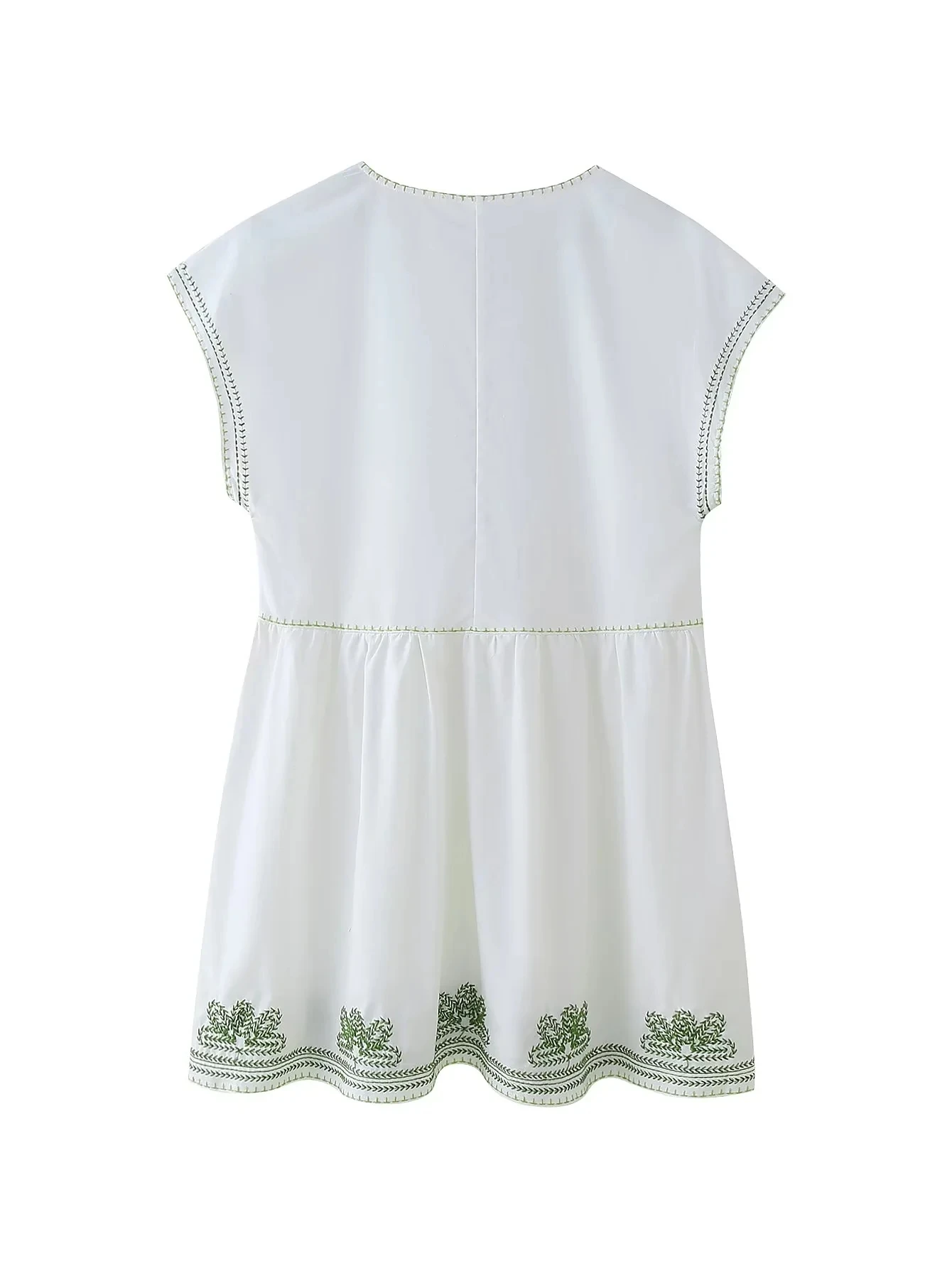 فستان نسائي جديد من JNLEAOG لفصل الخريف، قصير مع تطريز وياقة على شكل V، بألوان متباينة، بأسلوب الشارع، مصنوع من ألياف البوليس...