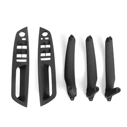 Manija de puerta Interior de coche LHD RHD 4 piezas, juego de manija de cubierta embellecedora de Panel interno, reposabrazos de repuesto para BMW E70, E71, E72, X5, X6