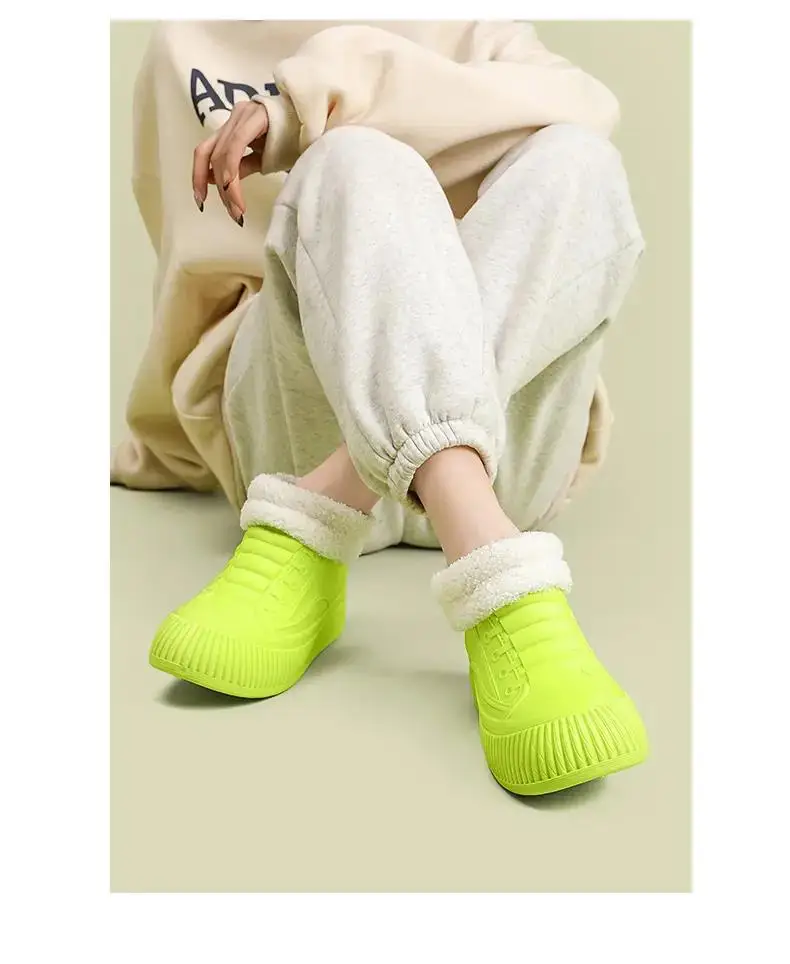 2024 New Women's Rain Shoes Soft Sole Non Slip Low Top Detachable Cotton Sleeves Four Seasons Water Shoes Work Shoes