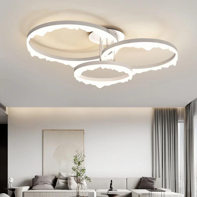 Modern Minimalist Led Chandeliers Living Room Bedroom Study Room Ring-shaped Ceiling Lamp White Home Indoor Lighting Decor Lamps