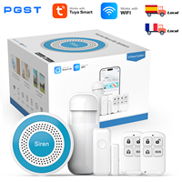 PGST TUYA WIFI DIY Smart Home Security System Wireless Home Alarm Door Alarm System Work Smart Life APP Control with Alexa