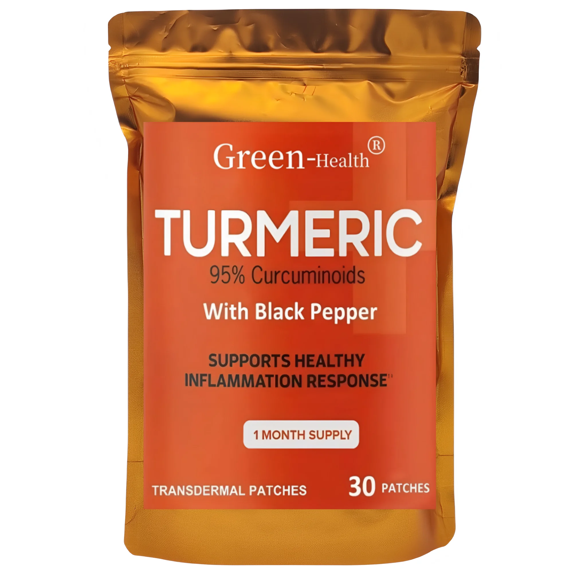 

30 Patches Turmeric Curcumin Transdermal Patches with Black Pepper Enhanced Absorption for Joint Support