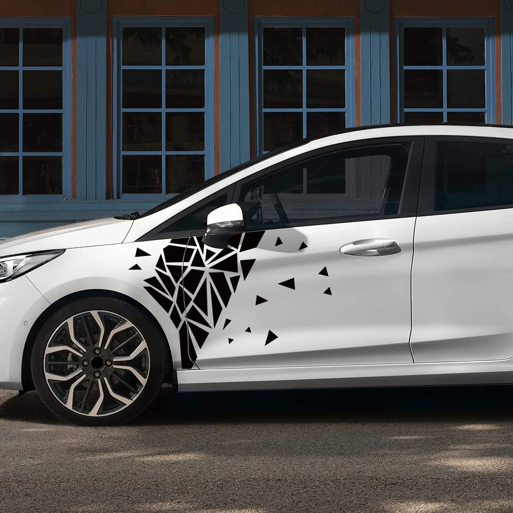 ملصق ديكور جانبي لباب السيارة لسيارة Ford Fiesta ST Racing Sport Stripes Decoration ملصق حائط من الفينيل ملحقات الضبط الخارجي