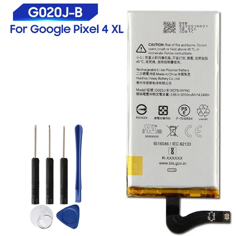 

Replacement Battery For Google Pixel 4 XL Pixel4 XL G020J-B Rechargeable Battery 3700mAh