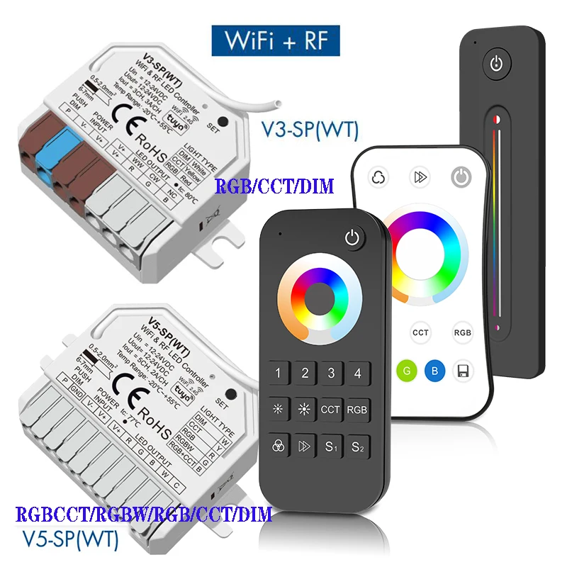 Skydance V5-SP(WT) 5-in-1 / V3-SP(WT) 3-in-1 Function WiFi + RF Constant Voltage LED Controller