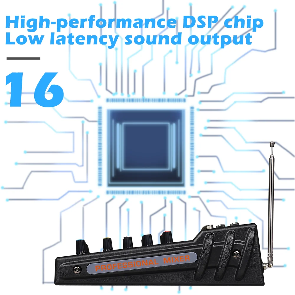 Новый 6-канальный стереоусилитель для караоке, аудиомикшер, звуковой интерфейс, микшерная консоль, 600 Вт, Bluetooth, USB, MP3, FM-радио, домашний