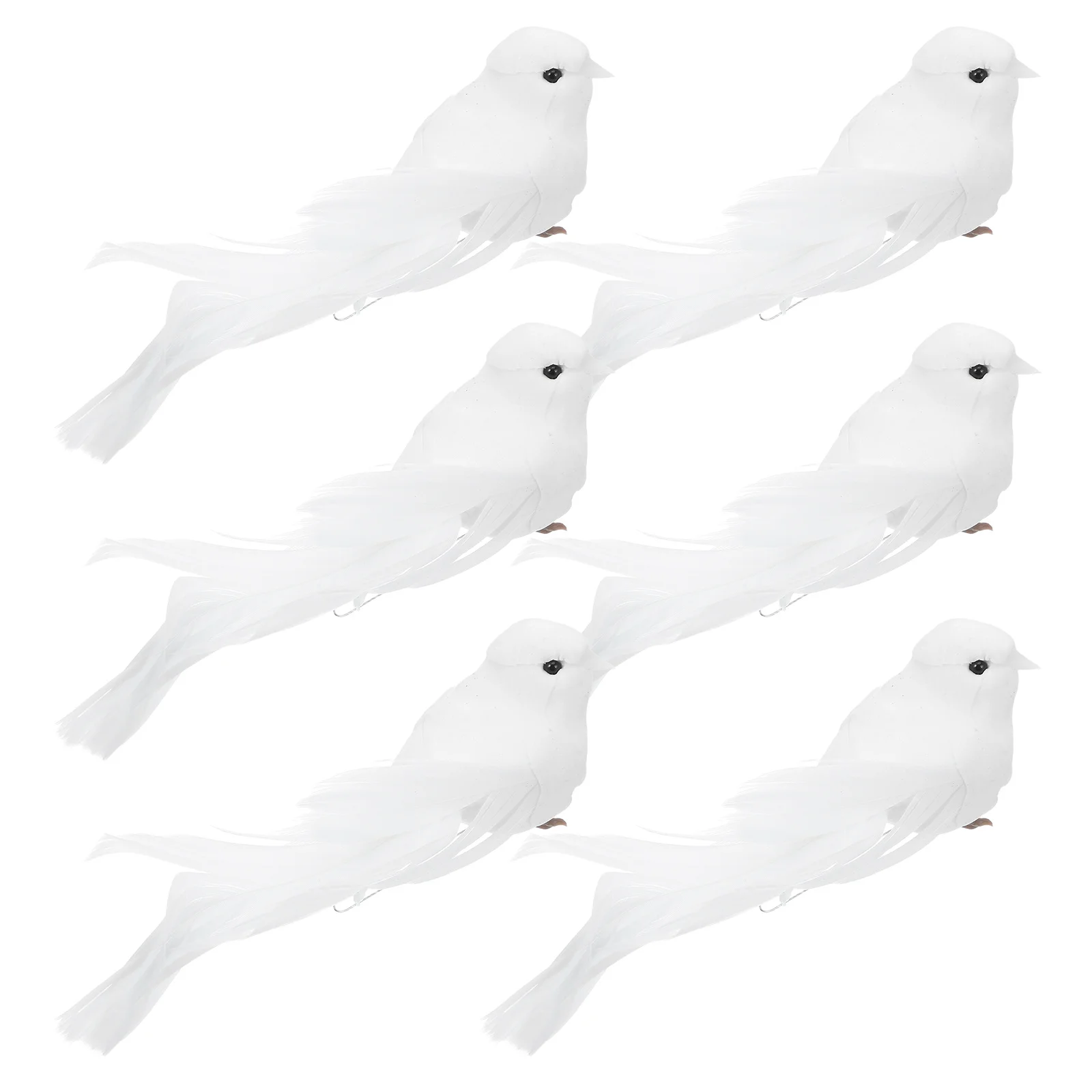 

6Pcs Artificial White Doves Decorative Birds for Wedding Christmas Tree Party Craft Home Decor Realistic Pigeon Ornaments