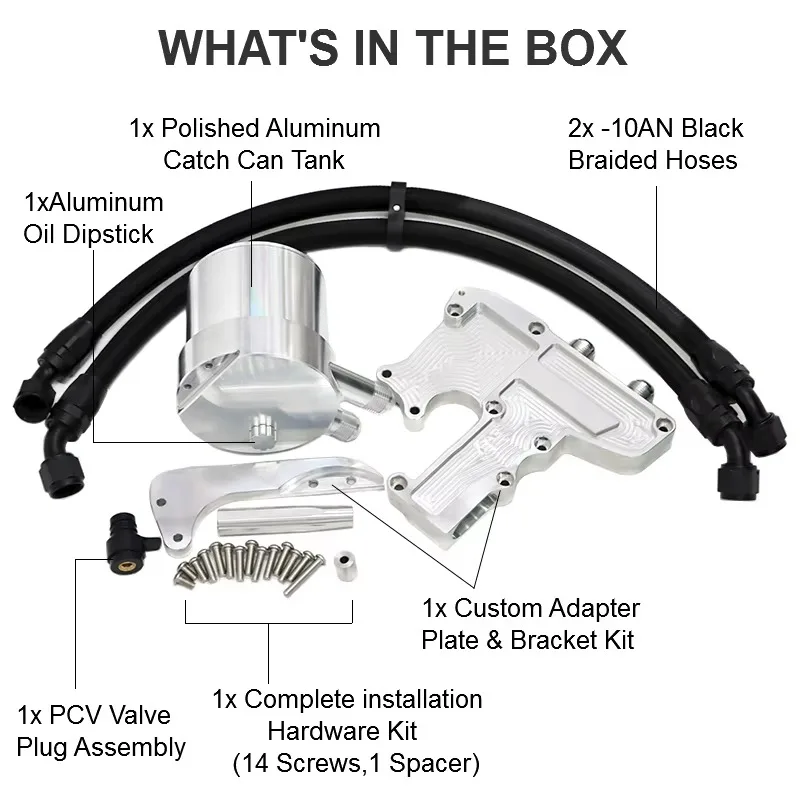 Aluminum EA888 Second-Generation PCV System Oil Tank Oil Catch Tank Kit for Volkswagen Golf MK6 GTI Au di A3 TT A4 B8 2.0T