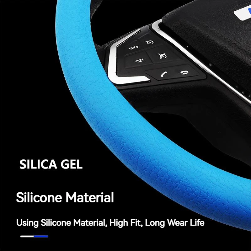Universal Car Silicone Steering Wheel Cover Elastic Non-Slip Cover For 36-40cm Steering Wheel Multi Color Car Decor Accessories