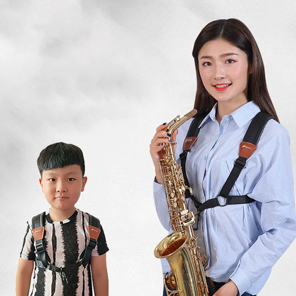 

Drawstring Saxophone Strap Child Adjustable Advanced Faux Double Shoulder