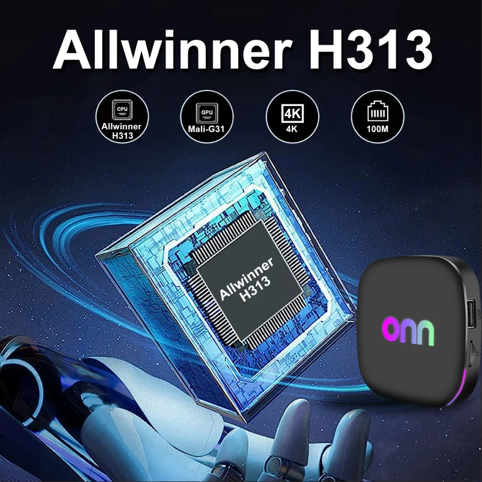 ONN Budget Android Streaming Box 8GB RAM 128GB Flash WiFi6 2.4G/5G BT5.4 4K HDMI2.0 Voice Remote Home Theater TV Box view 6